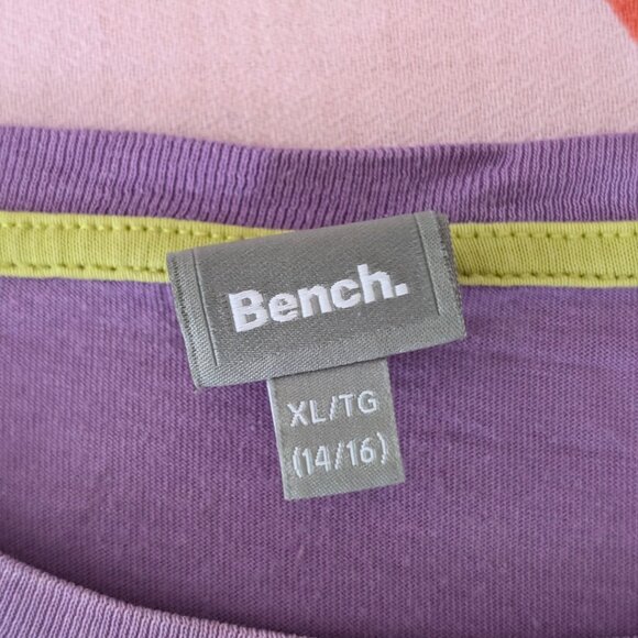 BENCH Purple Scrunched Girl's T-Shirt XL (14-16) - Picture 7 of 8